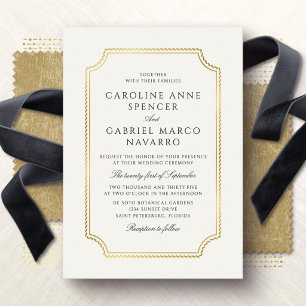 Classic Nautical Wedding Invitation Foil Invitation