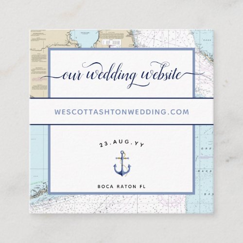 Classic Nautical Wedding Website South Florida Enclosure Card