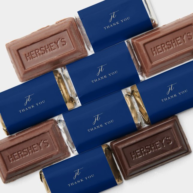 Classic Navy and Cream Elegant Wedding Hershey's Miniatures (Assorted)