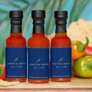 Classic Navy and Cream Elegant Wedding Hot Sauces