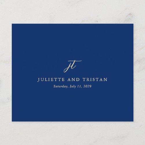 Classic Navy and Cream Elegant Wedding Thank You Flyer