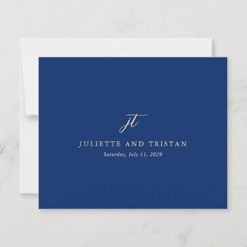 Classic Navy and Cream Wedding Thank You Card