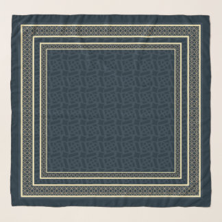 Classic Navy and Gold Hijab Scarf Pattern