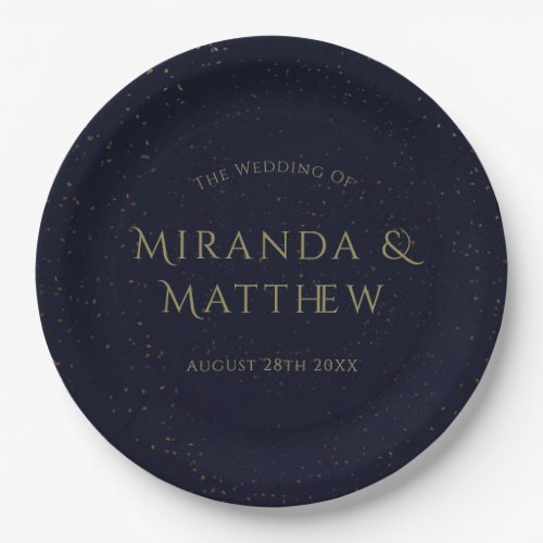 Classic Navy and Gold Wedding Paper Plates