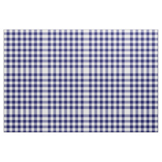 Classic Navy and White Gingham Plaid Blocks Fabric