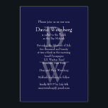 Classic Navy Bar Mitzvah Invitation<br><div class="desc">Large initials in a monochromatic colour scheme, subtly accent this this simple and classic, navy blue invitation. It is shown on the basic paper; however, I recommend the weight and texture of the linen paper. This card coordinates perfectly with the Classic Navy Bar Mitzvah Thank You Card, which is accented...</div>