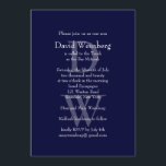 Classic Navy Bar Mitzvah Invitation<br><div class="desc">Large initials in a monochromatic colour scheme, subtly accent this this simple and classic, navy blue invitation. It is shown on the basic paper; however, I recommend the weight and texture of the linen paper. This card coordinates perfectly with the Classic Navy Bar Mitzvah Thank You Card, which is accented...</div>