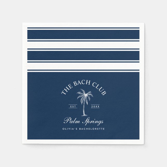 Classic Navy Beach Bachelorette  Napkins (Front)