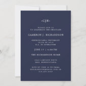 Classic Navy Blue and Marble | Graduation Party Invitation (Front)