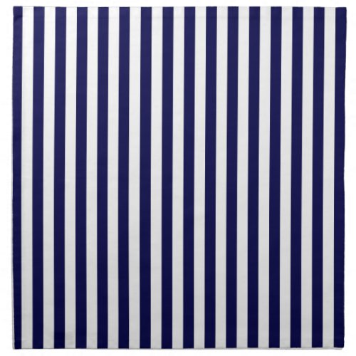 Classic Navy Blue and White Stripe Pattern Cloth Napkin