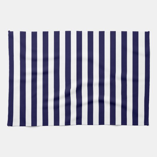 Classic Navy Blue and White Stripe Pattern Kitchen Towel