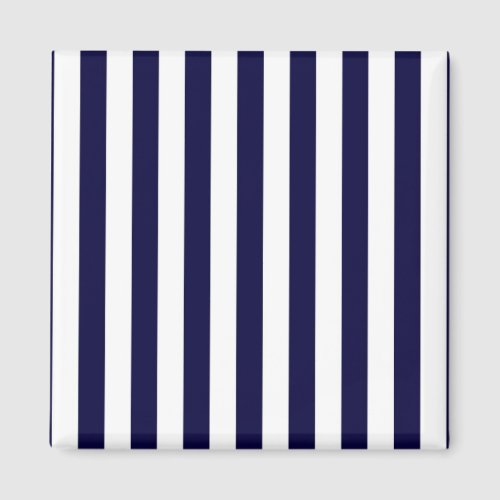 Classic Navy Blue and White Stripe Pattern Magnet