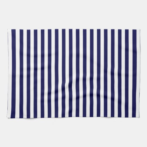 Classic Navy Blue and White Stripe Pattern Towel