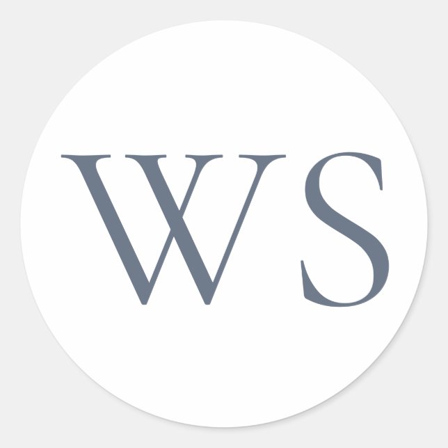 Classic Navy Blue Bar Monogram Envelope Seal (Front)