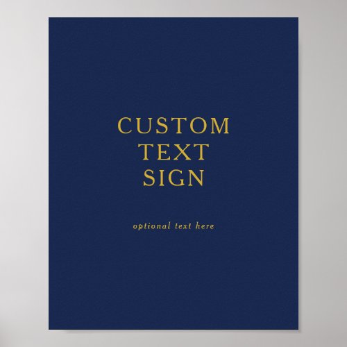 Classic Navy Blue  Gold Cards and Gifts Custom Poster