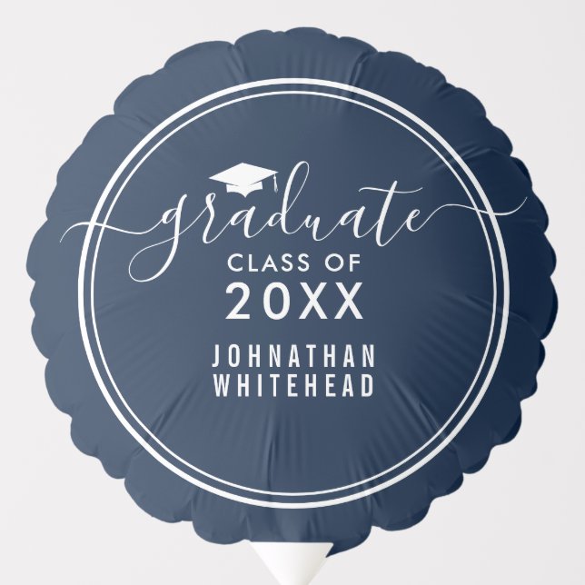 Classic Navy Blue Graduate Balloon (Front)