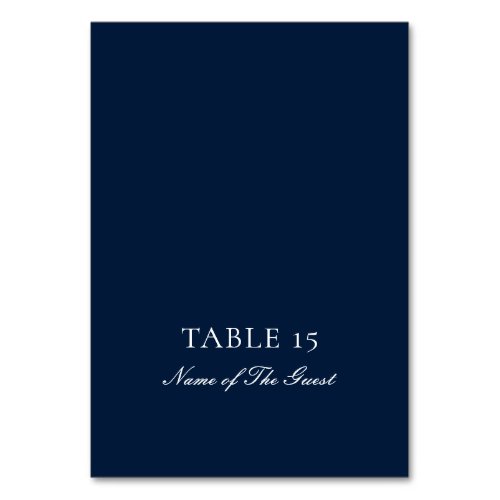 Classic Navy Blue Ivory Calligraphy Place Card