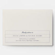 Classic Navy Blue Ivory Calligraphy Wedding