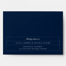 Classic Navy Blue Ivory Calligraphy Wedding