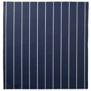 Classic Navy Blue Ivory Pinstripes Cloth Napkin