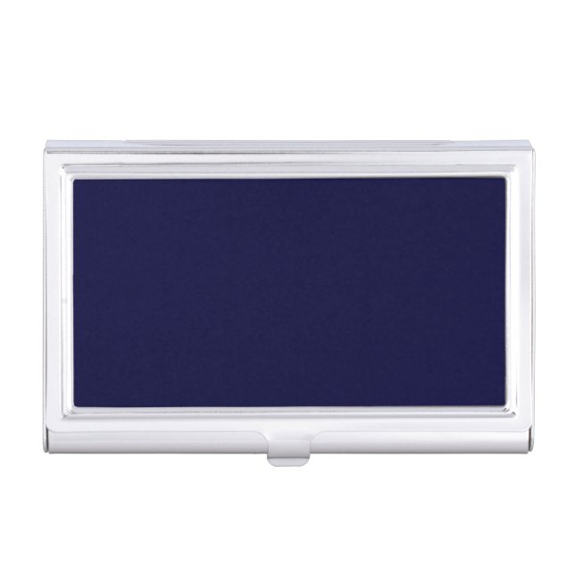 Classic Navy Blue Metal Business Card Case (Front)