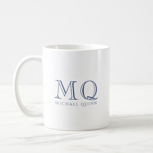 Classic Navy Blue Monogram  Coffee Mug