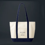 Classic Navy Blue Mother of the Bride Tote Bag<br><div class="desc">Classic navy blue and white Mother of the Bride tote bag. Block and script text.</div>