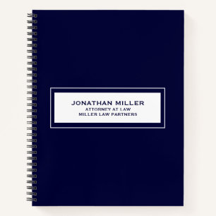 Classic Navy Blue Notebook Customizable Window