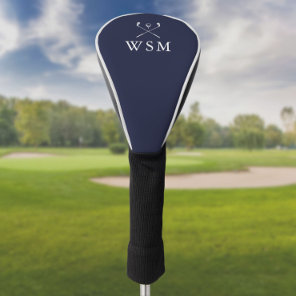 Classic Navy Blue Personalized Monogram Golf Clubs Golf Head Cover