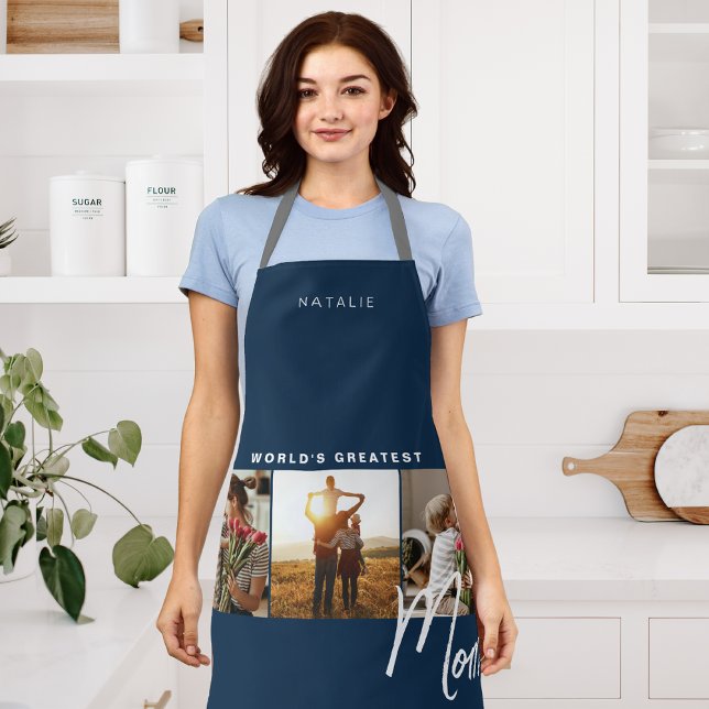 Classic Navy Blue Photo Chef Apron (Creator Uploaded)