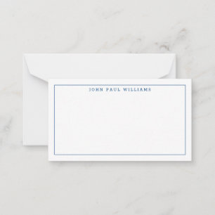 Classic Navy Blue Professional Formal Thin Border Note Card