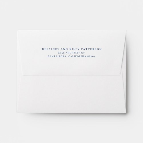 Classic Navy Blue Return Address Envelope