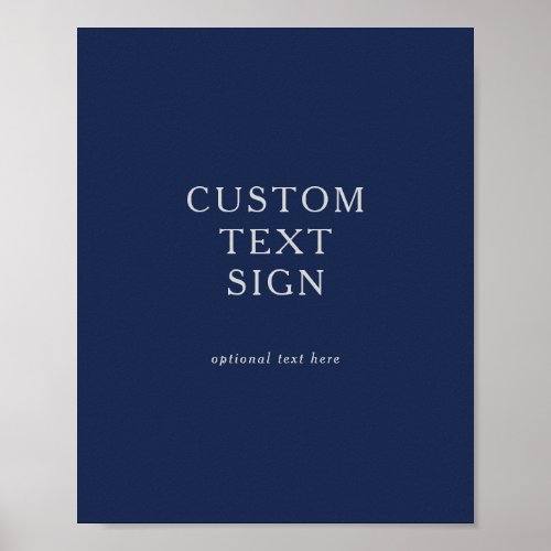 Classic Navy Blue  Silver Cards and Gifts Custom Poster