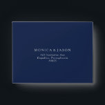Classic Navy Blue | Silver Self Addressed RSVP Envelope<br><div class="desc">This classic navy blue | silver self-addressed RSVP envelope is great for a simple modern romantic and elegant wedding. The dark navy blue color palette and minimal vintage typography give it a classy chic formal touch. The design is flexible, perfect for a basic contemporary evening, spring, fall, summer, or winter...</div>
