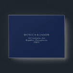 Classic Navy Blue | Silver Self Addressed RSVP Envelope<br><div class="desc">This classic navy blue | silver self-addressed RSVP envelope is great for a simple modern romantic and elegant wedding. The dark navy blue color palette and minimal vintage typography give it a classy chic formal touch. The design is flexible, perfect for a basic contemporary evening, spring, fall, summer, or winter...</div>