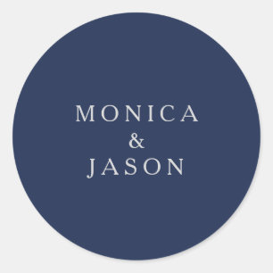 Classic Navy Blue Silver Wedding Envelope Seals