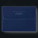 Classic Navy Blue Silver Wedding Invitation Envelope<br><div class="desc">This classic navy blue silver wedding invitation envelope is great for a simple modern romantic and elegant wedding. The dark navy blue color palette and minimal vintage typography give it a classy chic formal touch. The design is flexible, perfect for a basic contemporary evening, spring, fall, summer, or winter wedding....</div>