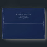 Classic Navy Blue Silver Wedding Invitation Envelope<br><div class="desc">This classic navy blue silver wedding invitation envelope is great for a simple modern romantic and elegant wedding. The dark navy blue color palette and minimal vintage typography give it a classy chic formal touch. The design is flexible, perfect for a basic contemporary evening, spring, fall, summer, or winter wedding....</div>