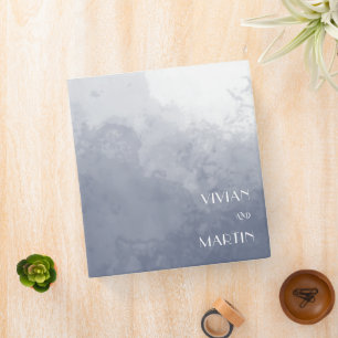 Classic Navy Blue Smoke Wedding 3 Ring Binder