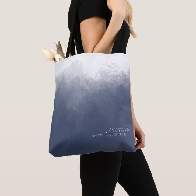 Classic Navy Blue Smoke Wedding Gifts Tote Bag (Close Up)