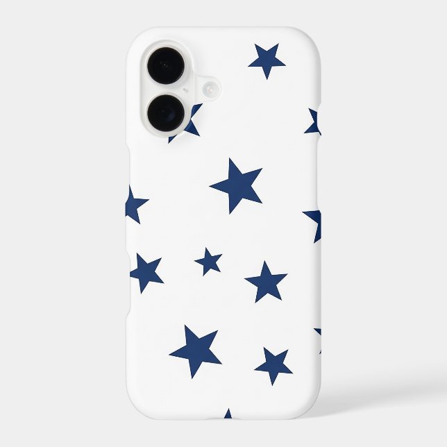 Classic Navy Blue Stars Seamless Pattern Case-Mate iPhone Case (Back)