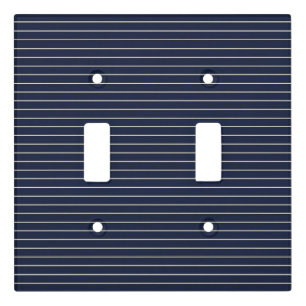 Classic Navy Blue Svelte Ivory Pinstripes Light Switch Cover