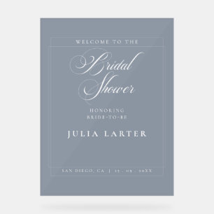 Classic Navy Blue Wedding Bridal Shower Acrylic Sign