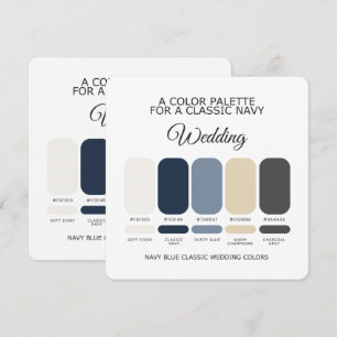 Classic Navy Blue Wedding Color Palette Card
