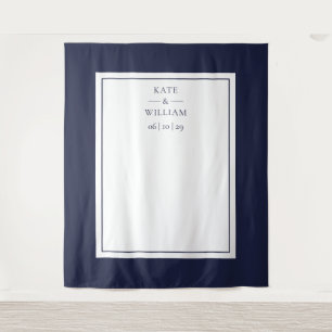 Classic Navy Blue Wedding Photo Booth Backdrop