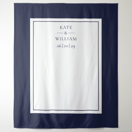 Classic Navy Blue Wedding Photo Booth Backdrop