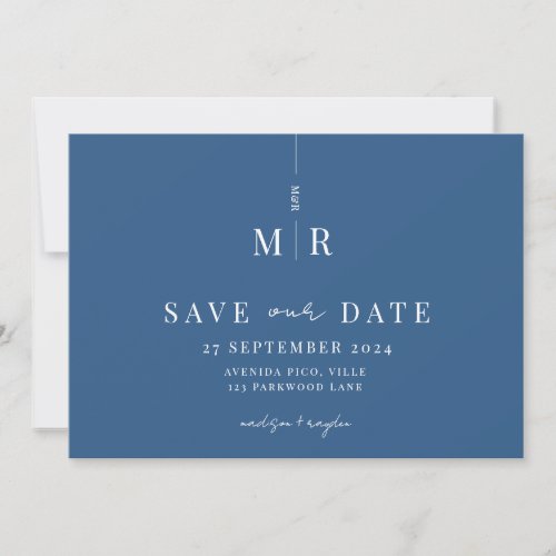 Classic Navy Blue Wedding Save The Date