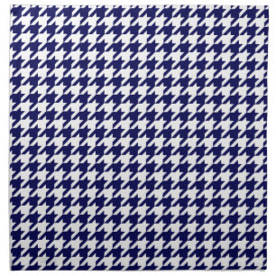 Classic Navy Blue White Houndstooth Napkin