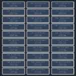 Classic Navy Blue White individual wedding address Sticker<br><div class="desc">Custom Classic Navy Blue & White individual wedding address labels  - Ask me if you have any queries
*any color backer and text</div>
