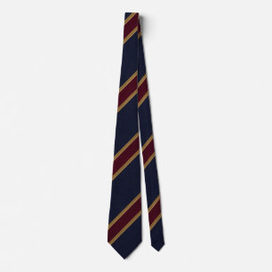 classic navy, burgundy and gold striped neck tie